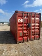 20ft Used Shipping Container – RED with Custom Lock Box - Image 4