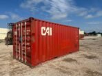 20ft Used Shipping Container – RED with Custom Lock Box