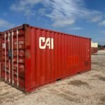 20ft Used Shipping Container – RED with Custom Lock Box