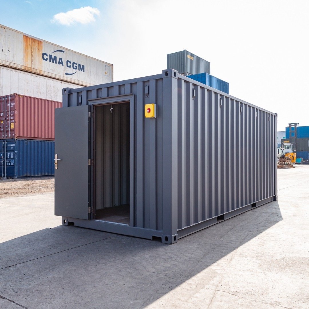IMG_2815 Enhanced 20ft Standard Shipping Container – Grey Finish - Image 1