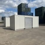 20ft Custom One Trip Shipping Container – Roller Shutter & RAL 7035 Respray