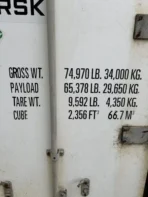 Maersk Used 40ft Cold Storage Reefer Container – Model CCR18060 - Image 6