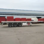 3 Axle Transport 20ft 40ft Container Flatbed Semi Trailer For Sale - Image 6