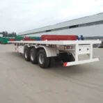 3 Axle Transport 20ft 40ft Container Flatbed Semi Trailer For Sale - Image 2