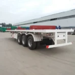 3 Axle Transport 20ft 40ft Container Flatbed Semi Trailer For Sale - Image 4